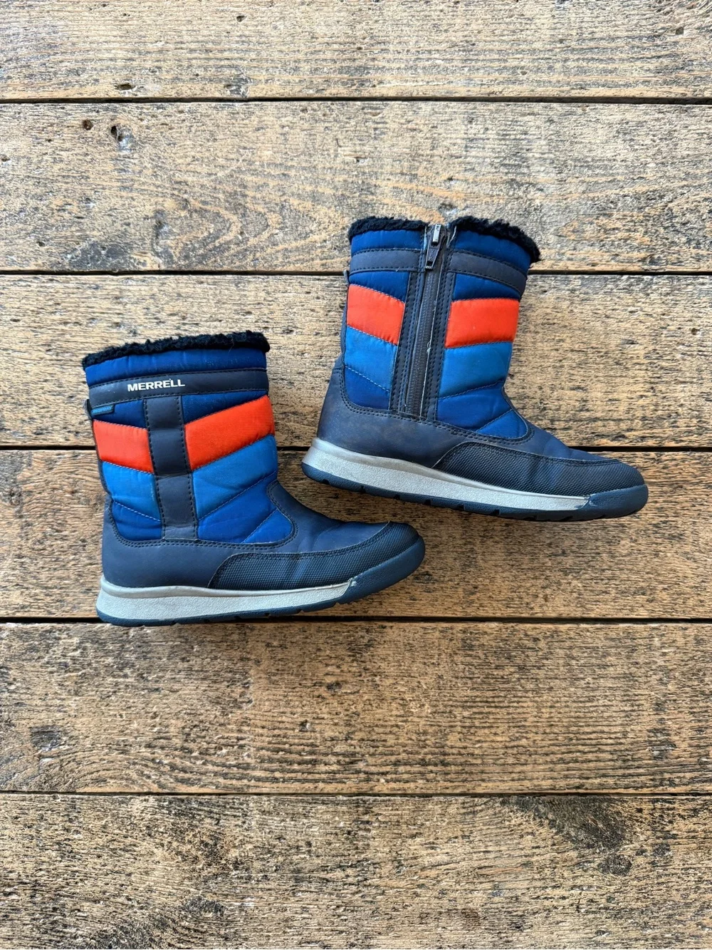 Merrell Kids' Blue and Red Insulated Winter Boots